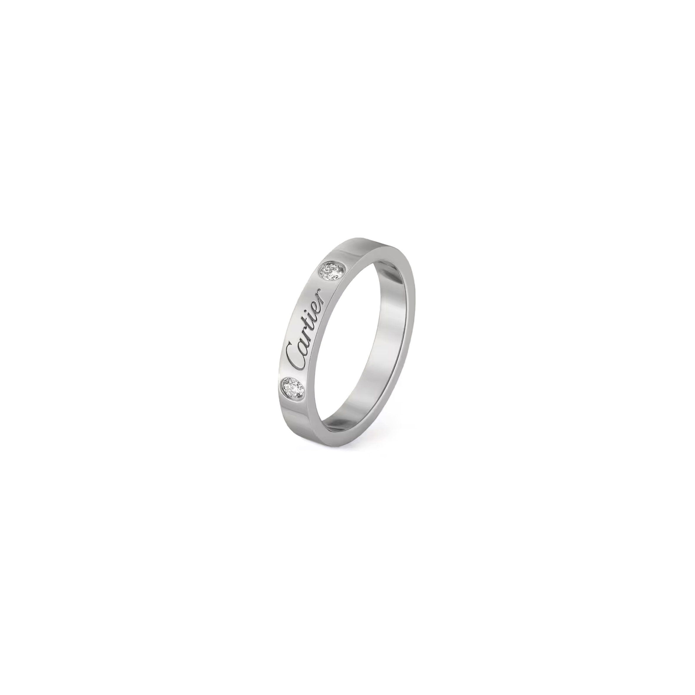 CARTIER C DE CARTIER WEDDING RING, WIDTH 3 MM, 2 DIAMONDS B4077800